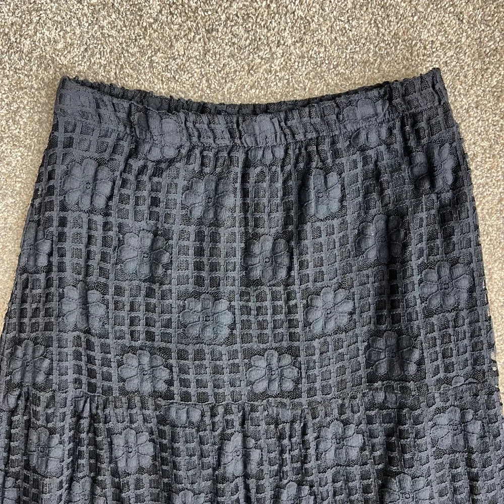 Kate & Mallory Black Floral‎ Lace Maxi Skirt, Size Medium